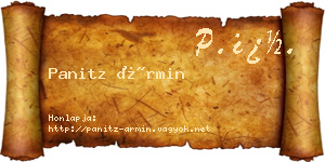 Panitz Ármin névjegykártya